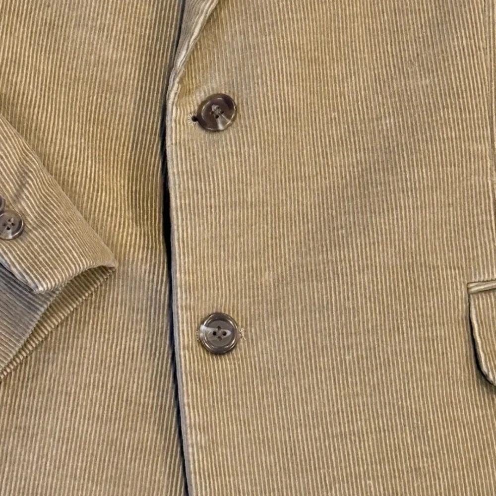 Chaps Cotton Corduroy Sport Coat Tan Notch Lapel Paisley Lining 44L